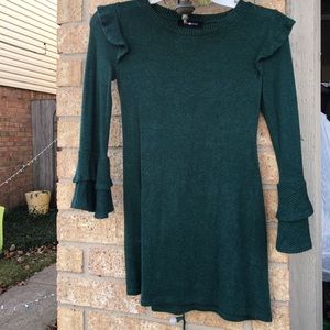 Forest green sweater dress
